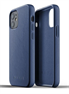 Mujjo læder cover til iPhone 12 mini - bagside cover i blå læder